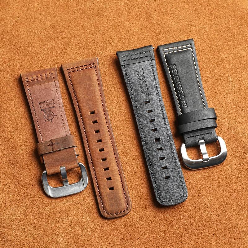 The First Layer of Calfskin Retro Crazy Horse Real Cowhide Is Suitable for Huawei Watch Strap Accessories
