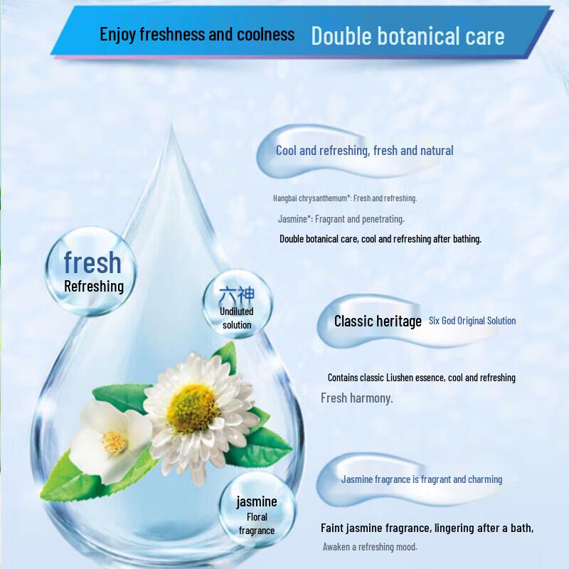 Liuxian Refreshing Chrysanthemum & Jasmine Shower Gel, 2x450ml
