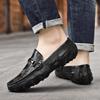 Mode Platta bottnar business casual herrskor klassiska och bekväma stilar Kontor utomhus Plusstorlek Äkta läderskor Slip on