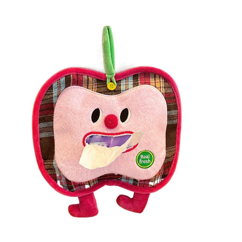 Plush Car Storage Bag Cartoon Hanging Tissue Bag Multi-Purpose Fruit Shape Tissue Box  Travel
