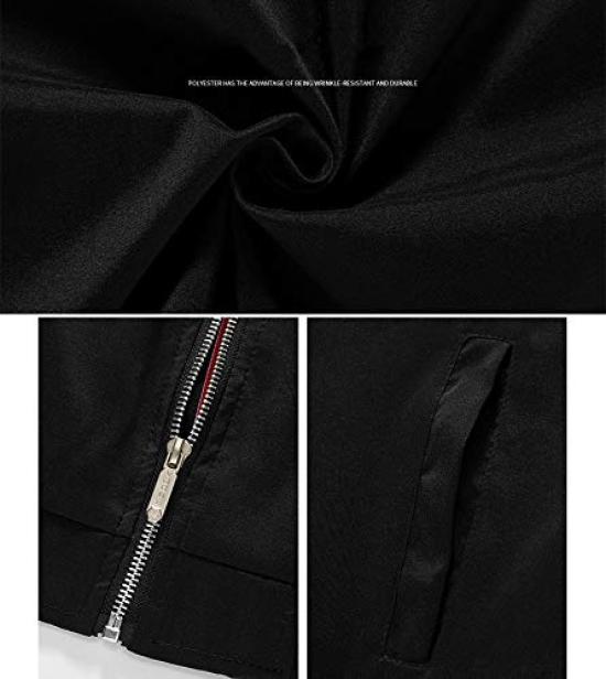 Military Lightweight Solid Plus Sizes Size M To Japanese Size D.IIZOO MA-1 Jacket, Men's Blouson, Zip-Up Jacket, Outerwear, Color, Thin, Casual,