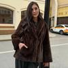 Популярное в России пальто из искусственного меха Женское элегантное приталенное норковое пальто Утолщенное теплое норковое пальто