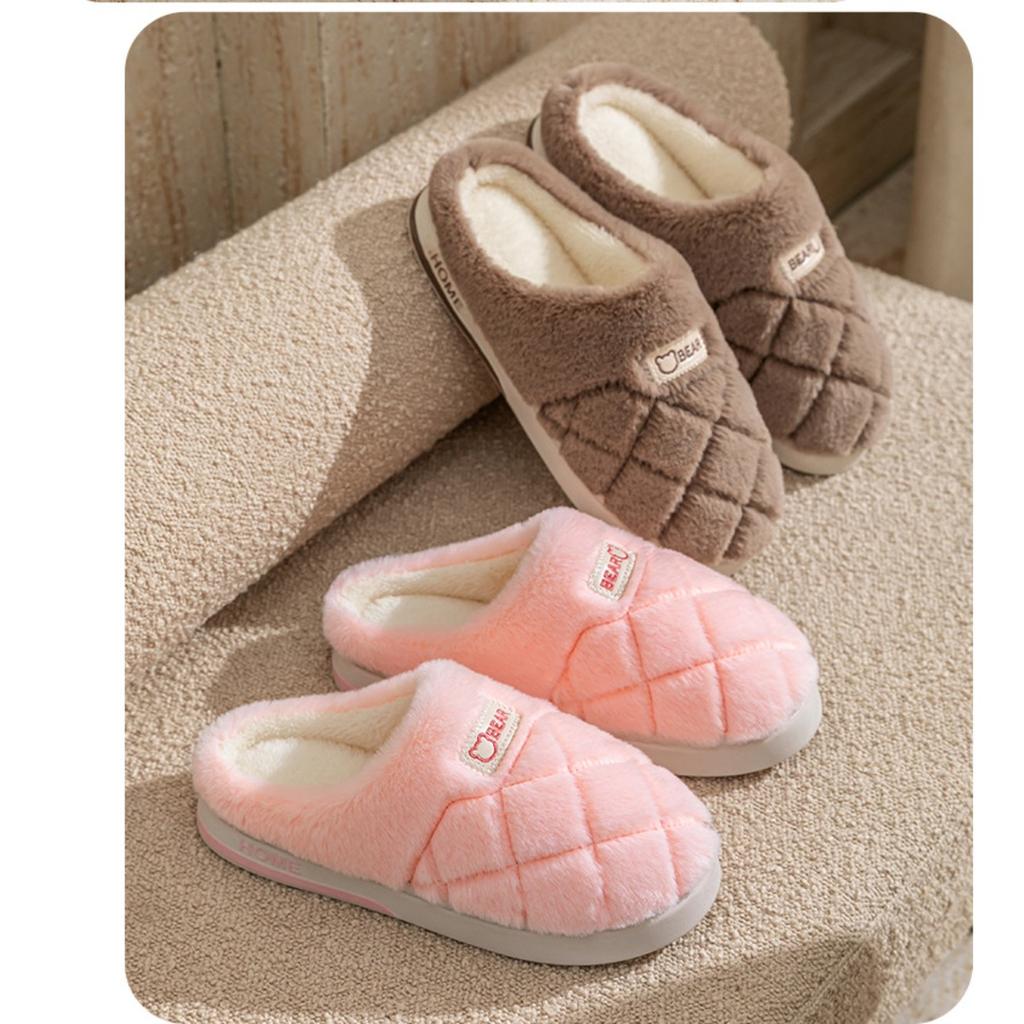 Home Shoes, Thick Soled Slippers, Plush, Cotton Slippers, Warm Shoes, Plush, Couple Slippers