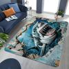 3D Shark Attack Rug Flannel Soft Kids Carpet Broken Floor Print Bedroom Kitchen Floor Mat Anti Slip