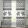 Animal Turtle Black And White Lines Tulle Curtains For Living Room Kitchen Sheer Voile Curtain Bedroom Window Panels