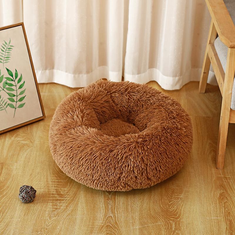 Warm Dog Bed Round Pet Lounger Cushion Dogs Cat Winter Dog Kennel Puppy Mat Pet Bed