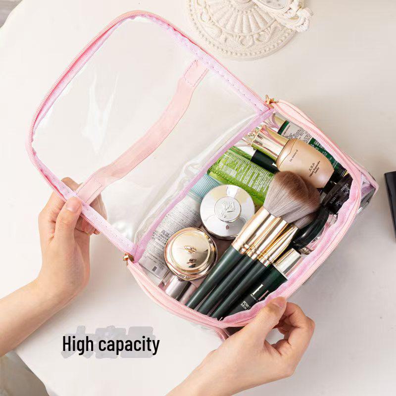 Geantă cosmetică transparentă din PVC de mare capacitate - Geantă de depozitare impermeabilă pentru femei