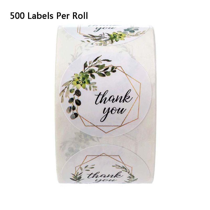 Thank You Stickers 500pcs/roll Gift Envelopes Biscuit Cooking Wrapping Accessory for New Year Card Decoration
