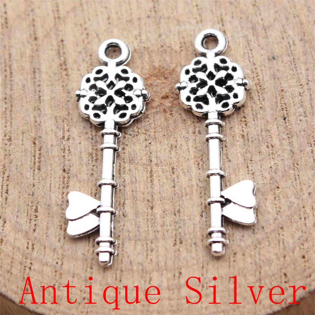 Classic Key Shaped Charms Pendant For Bracelet Necklace Jewelry Making Craft Findings