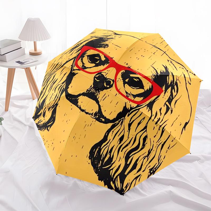 

1pc Golden Retriever with Glasses Umbrella with Plastic Handle,Suitable for All Seasons Home Travel Outdoor Umbrellaptys31021