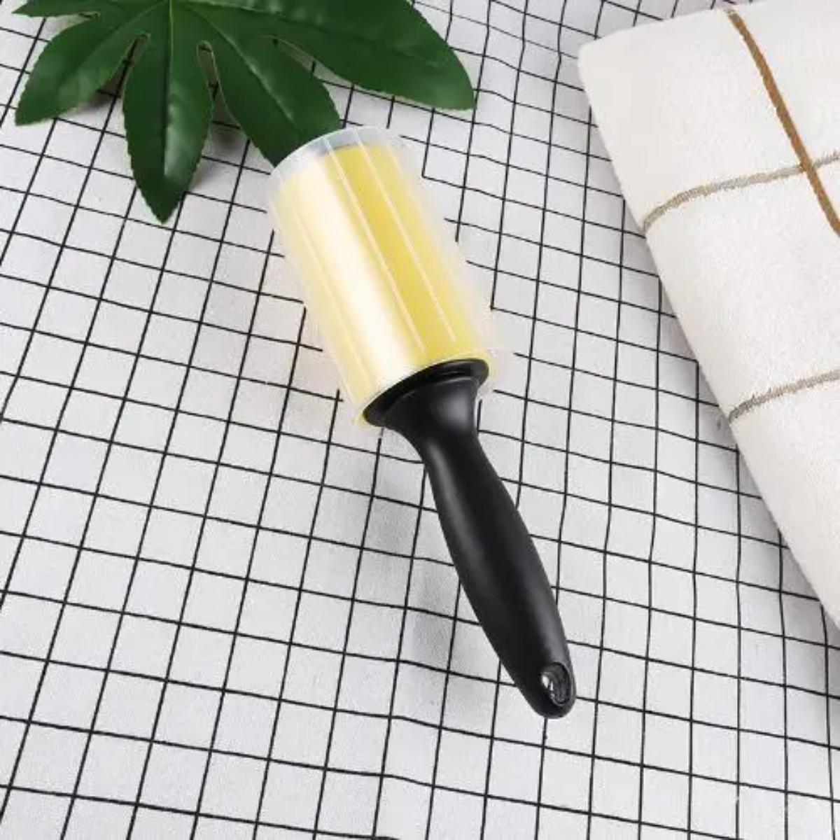 

Reusable Lint Sticking Roller – Washable Pet Hair & Dust Remover for Household Use жёлтый