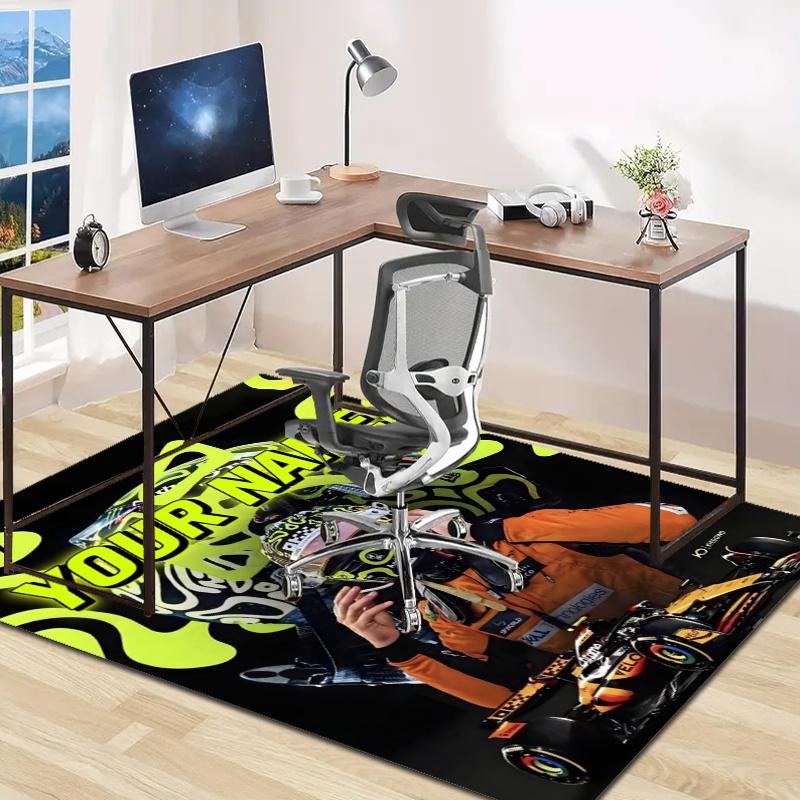 Lando Norris Design Area Rug Personalized Name- Non-Slip, Soft & Cozy Floor Mat for Living Room, Office - Indoor/Outdoor Carpet