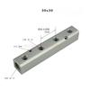 (Port To Port 45mm)30x30mm G1/2" In G1/4" Out 2-12 Way Aluminium Alloy Distributor Manifold Splitter Block Pneumatic Air Fitting