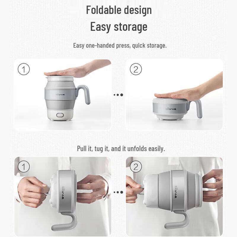 BEAR Foldable Travel Electric Kettle CN Plug (adapter Included)