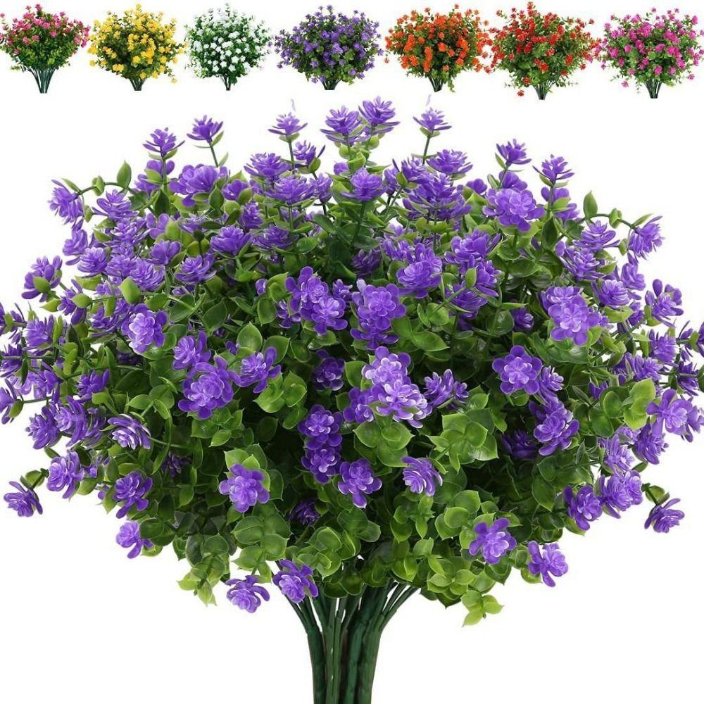 3 Bunch Multicolors Artificial Flowers Plastic 34cm Spring Grass Tea Flowers Realistic Simulation Floral Bouquets