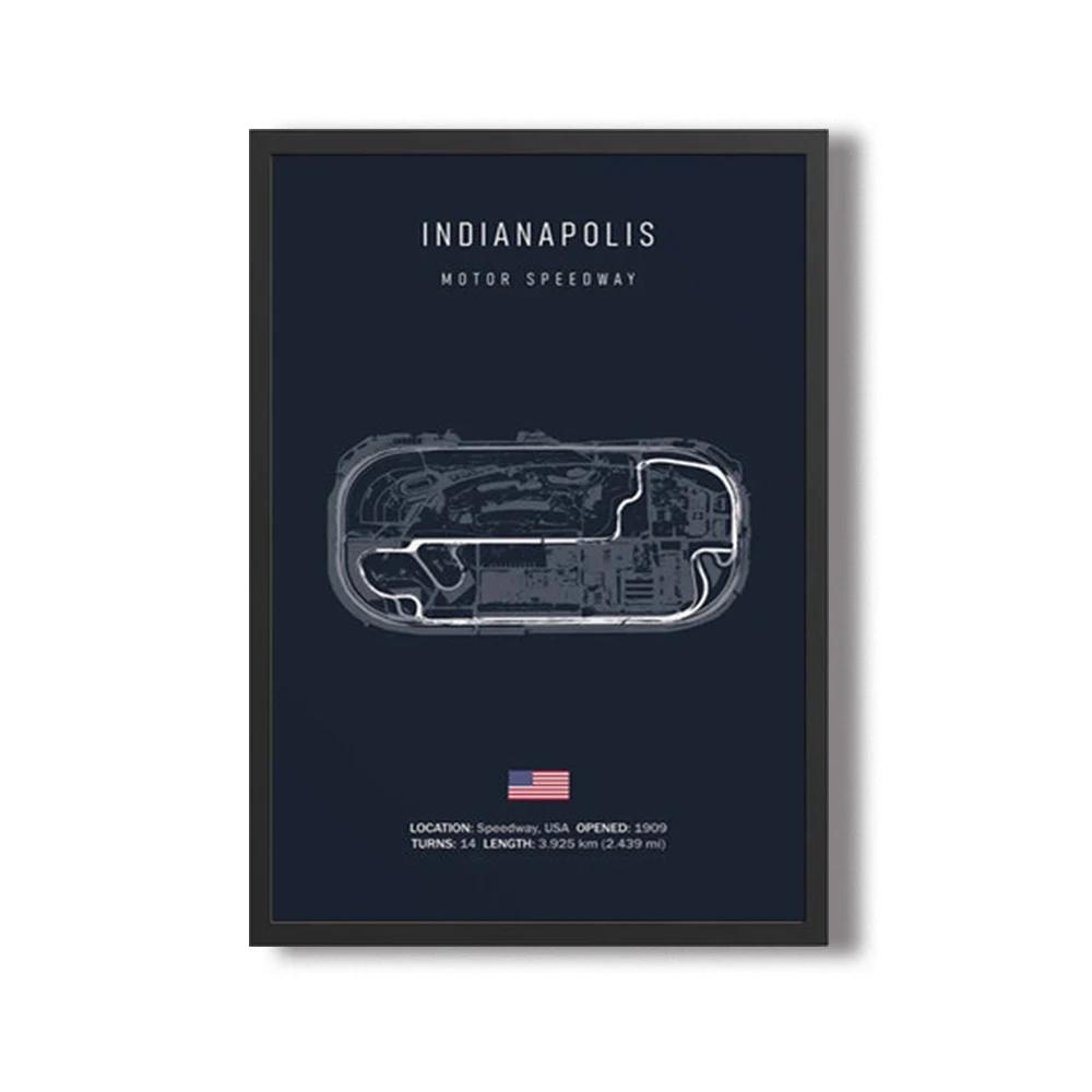 Formula 1 Imola Monaco Okruhová trať Nástěnné umění Plakáty Mapa Světových formulových závodů Dekorace pokoje Plátno Malba Obrázky Tisk Umělecká díla