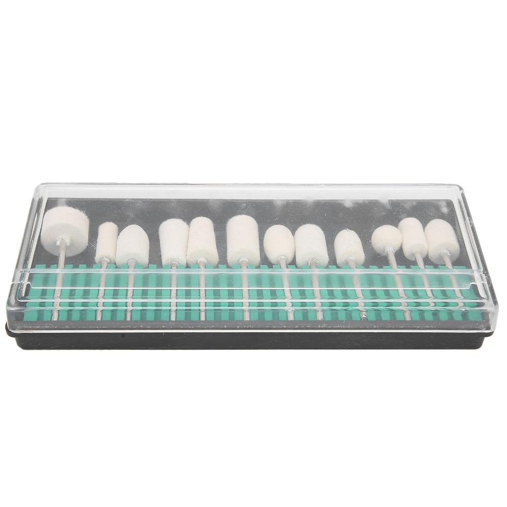 12pcs Premium Wool Felt Nail Drill Buffing Bit Wool Felt Nail Bits Gel Nail Surface Fine Buffing