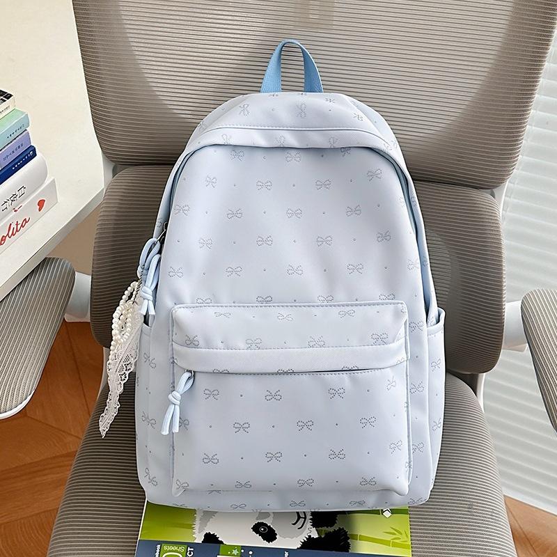 Schoolbag Mori Ins New High-value Fresh and Sweet Bow Backpack Junior High School Lightweight Leisure Travel Backpack
