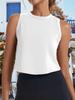 Women's Racerback Cropped Tank Top Sleeveless Crew Neck Yoga Workout Shirt