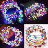 10-50PCS LED Flower Headdress Garland Shine Lights Decoration for Halloween Christmas Party Music Festival Festival Headdress
