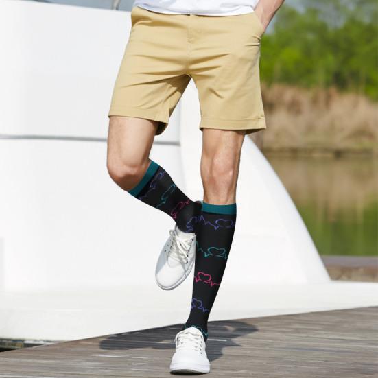 4 Pairs Compression Socks for Men Women Knee High Compression Support Circulation Socks for Medical Running Nursing Athletic