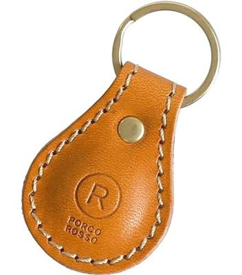 Porco Rosso Leather Keychain, Car/Motorcycle Key Ring, Small Carabiner, Compact, Teardrop Shape, Genuine Tochigi Leather, Made In Japan, Men's/Women's