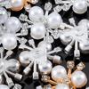 20pcs Imitation Pearl Flower Rhinestone Hair Clip Hairband Headdress Clothing Buckle Jewelry Making Accessories DIY Wholesale