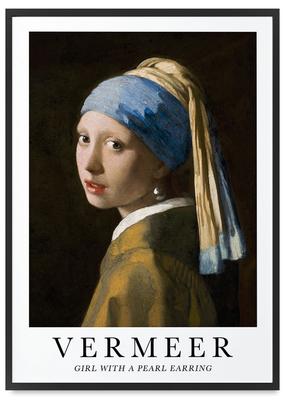 Poster im Rahmen Vermeer Mädchen mit dem Perlenohrring