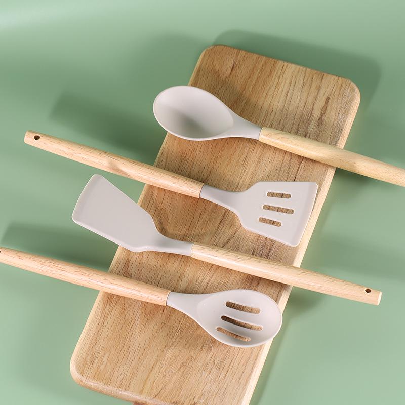 Silicone Non-Stick 12-Piece Kitchen Utensil Set with Storage Bucket