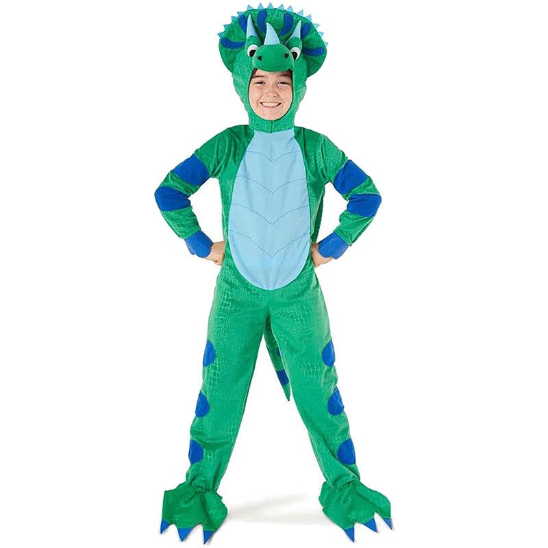 Dinosaur Kids Halloween Costume Boys Girls Party Triceratops Polyester Cosplay