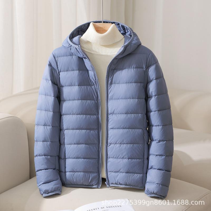 Autumn and winter new white duck down light down jacket women's short hooded slim light jacket Pinghu