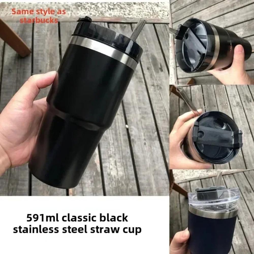 2025 Stainless Steel Cup, with LOGO, Sports, Outdoor, Travel, Kitchen Bar, Vacuum Cup, New Large Capacity Coffee Cart Cup 20oz