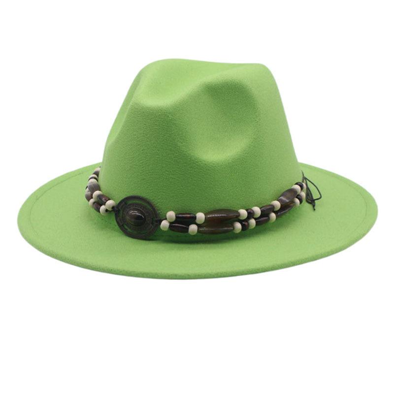 European and American Woolen Jazz Hat, Flat-brimmed Big-eave Hat, Autumn and Winter British Style Men's and Women's Fashion, Felt Hat Top Hat