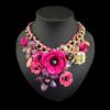 JMXD-Flower Woven Choker Necklace for Women Exaggerated Collarbone Chain Western Fashion Elegant Boho Accessories
