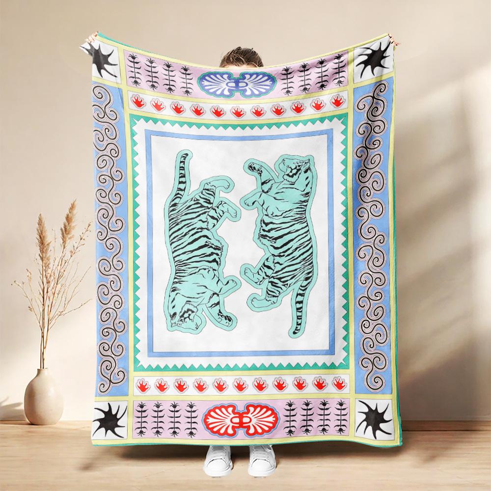 Global Choice Tropical Toucan Custom Print Blanket Teal Jungle Floral Designer Blanket for Bedroom Sofa Home Decor Gift Use