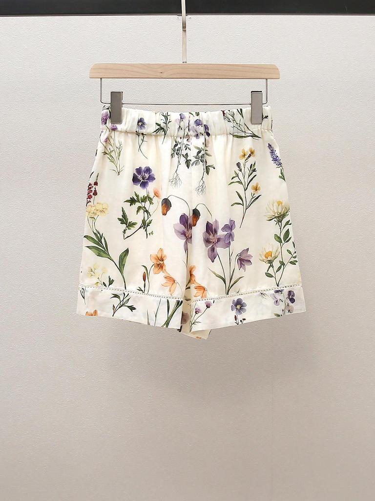 High-End Women's French Holiday Long-Sleeve Shirt & Shorts Set
