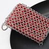Strong Cleaning Skillet Cleaner Stainless Chainmail Scrubber with Hanging Ring Cast Iron Pan Cleaning Brush for Cast Iron Pans