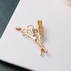 Rinhoo Vintage Black Enamel Sewing Machine Brooches For Women Fashion Shoes Scissor Comb Shaped Lapel Pins Suit Decoration Badge