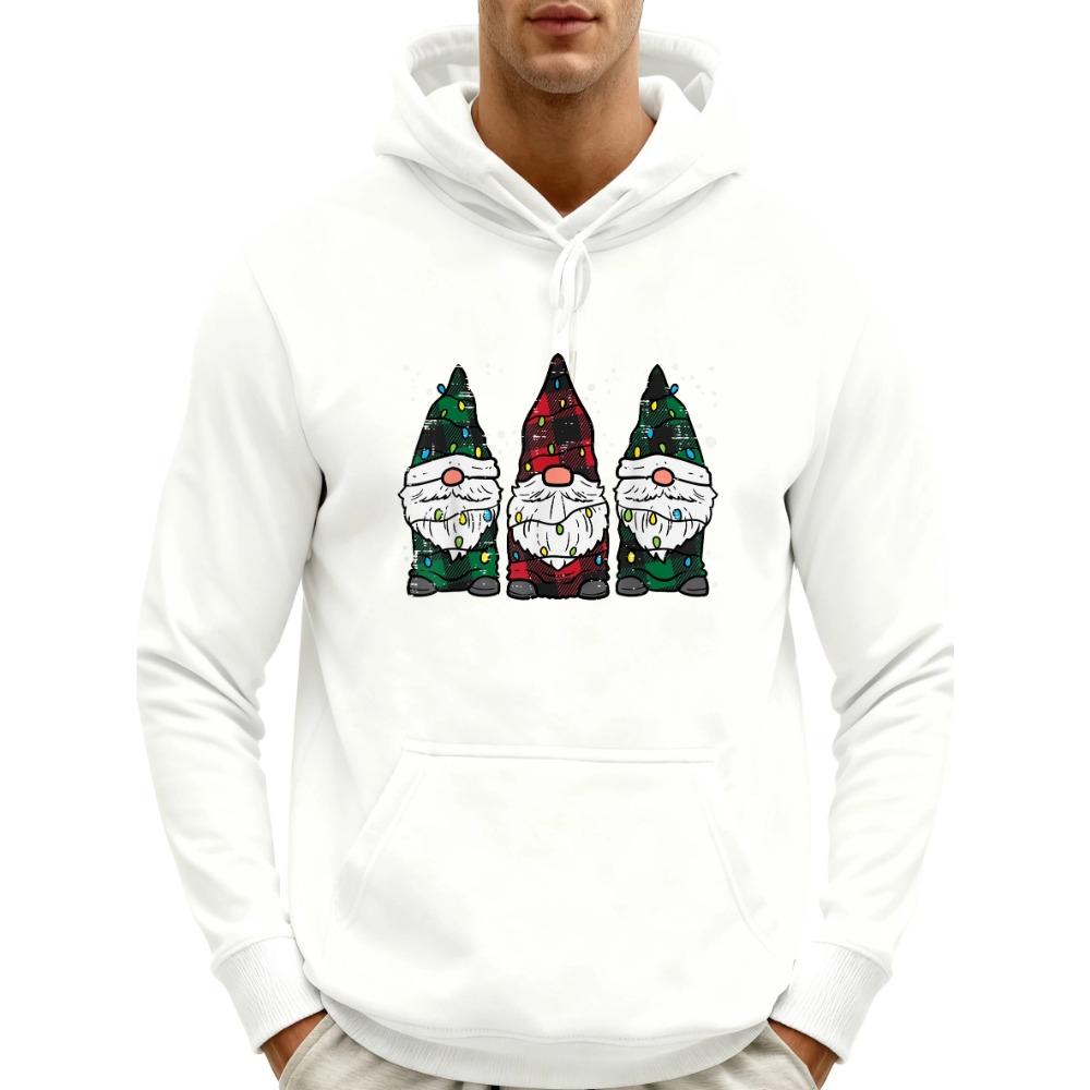 Christmas Gnomes Xmas Winter Holidays Vegan Natural Men Long Sleeve Mens Clothing Graphic Pullover Loose Tops