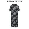 UR Women's Print Slit Back Short Sleeve Dress