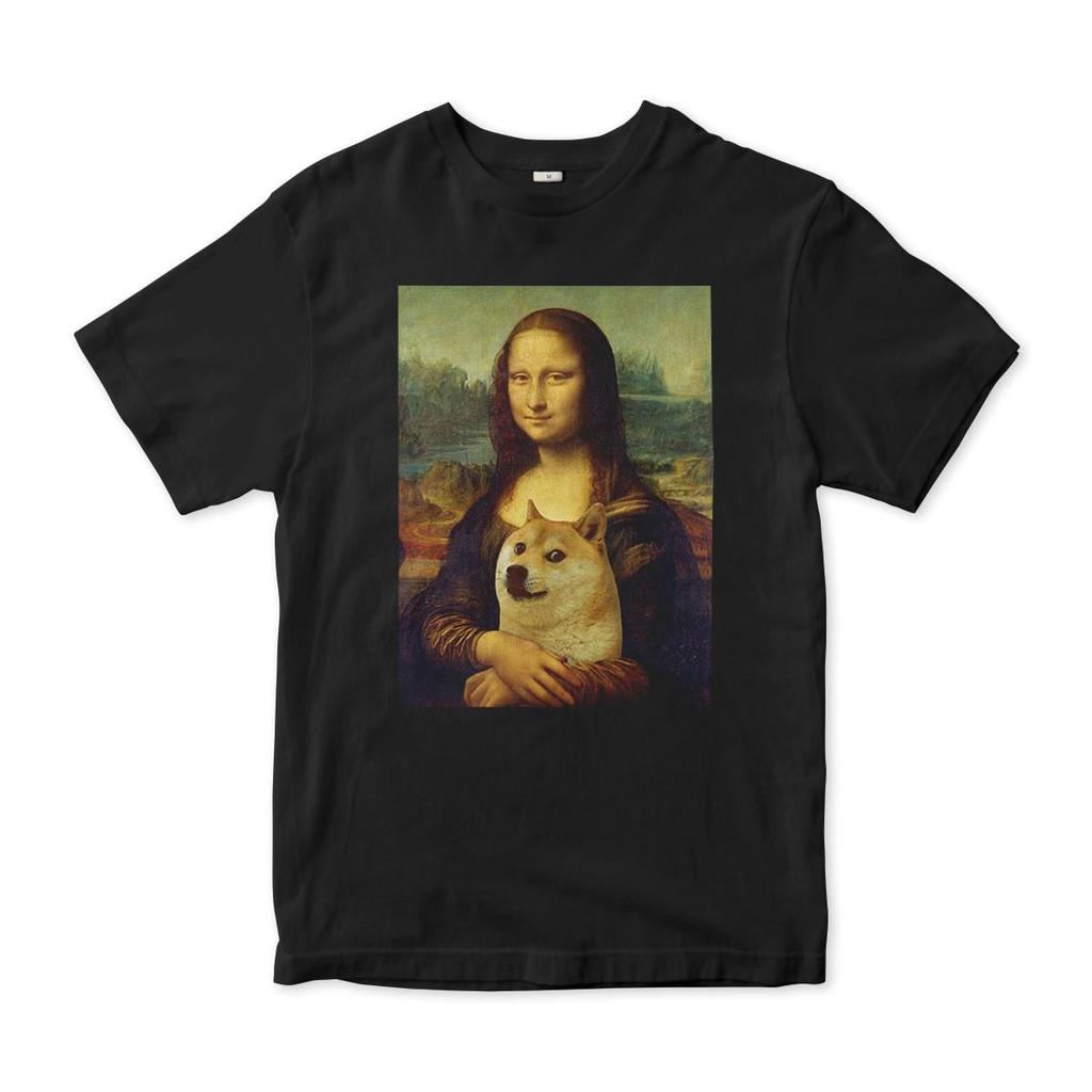 Mona Lisa with Doge Shiba Inu T-Shirt, Men's and Women's Sizes (SHB-34670)