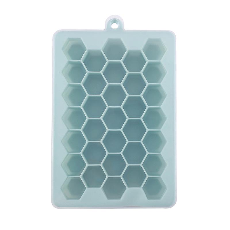 Bandeja de Hielo de Silicona de 33 Celdas Reutilizable Panal Casera Caja de Cubitos de Hielo Molde para Gelatina DIY Hielera de Silicona Molde de Bandeja de Hielo