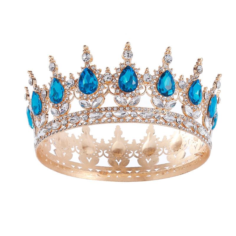 European Baroque Round Crown Alloy Headdress Birthday Crown Eighteen Year Old Adult Ceremony Crown Queen