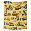 Žlutá deka se stavebním náklaďákem Kreslený traktor Auta Flanelové přehozy pro všechna roční období Dětská chlapecká deka s bagrem na pohovku