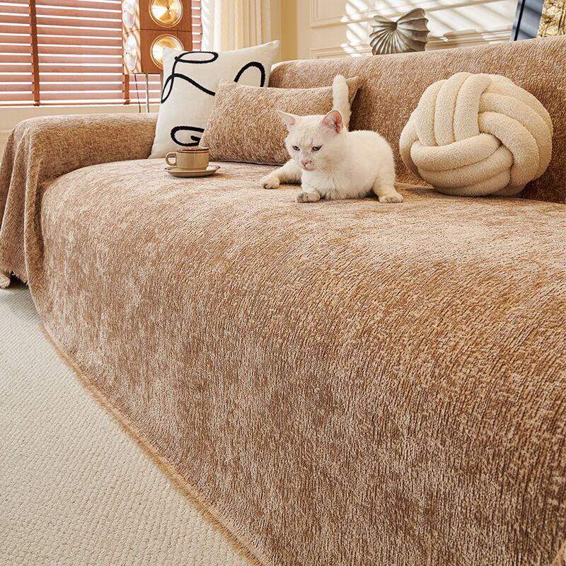 

Современный нескользящий чехол-плед на диван из шенилла: Простой чехол-подушка, устойчивый к царапинам от кошек 180x260cm