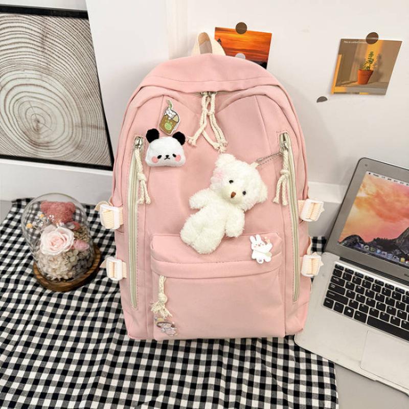 Large Women's Cute Japanese Style Backpack, Korean-Inspired, Versatile for Middle School Students
