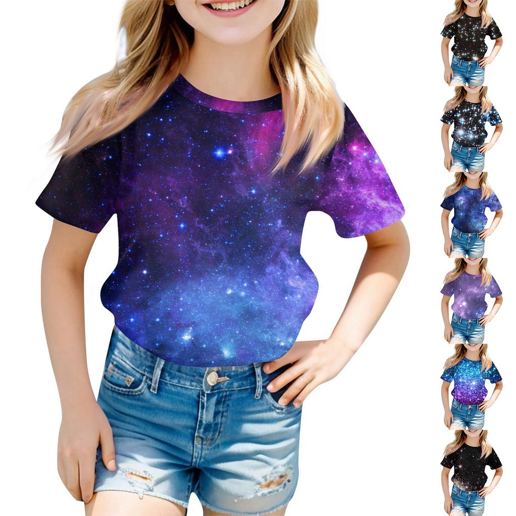 Children's Fashion Casual Short Sleeve Easter Bunny Printed Round Neck Short Sleeve T-Shirt Top