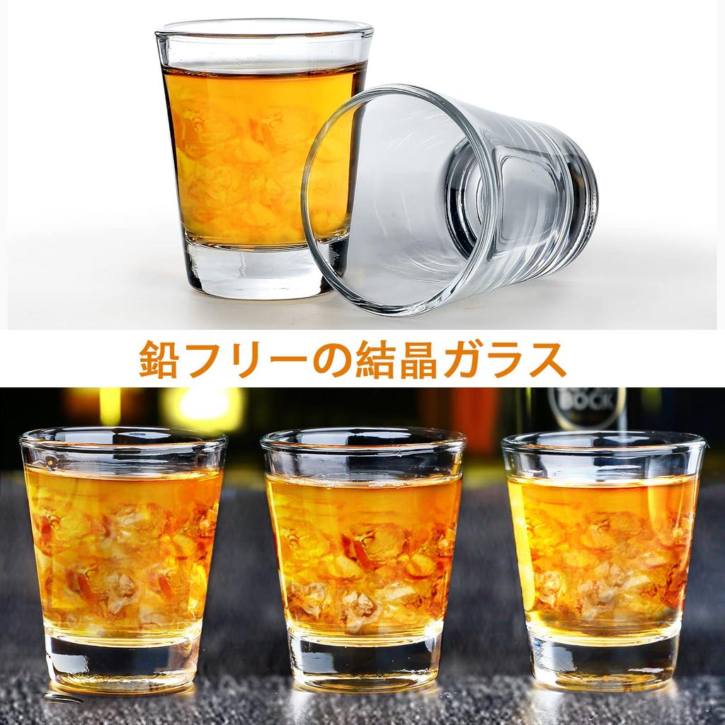 24 Shot Glasses - 50 ml Clear Shot Glasses, Mini Glasses, Heavy Base for Whiskey, Tequila, Vodka, Liqueur, Espresso