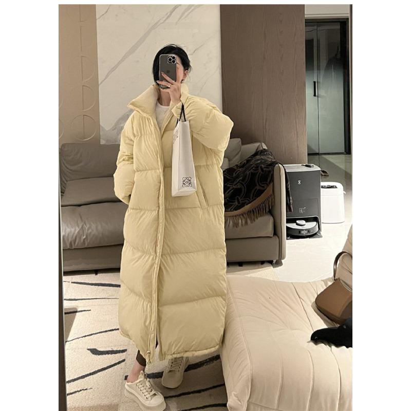 Down jacket women s winter new medium and long fashion thickened knee quilt M слоновая кость