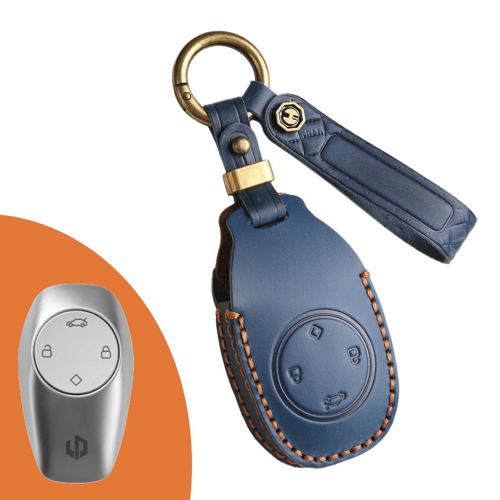 Car Key Protective Cover Is Suitable for Zero Run T03 Modified Men's and Women's Real Cowhide Key Case.